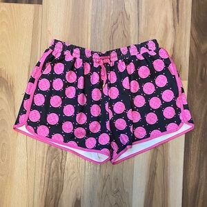 Vibrant Pink Polka Dot Athletic Shorts